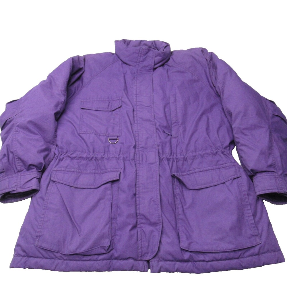 Vintage Eddie Bauer Snowline Goose Down Jacket Womens XL Purple Full Zip Parka